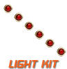 B18BYR- Complete Light Kit, 18 Bullseye Red Lights, and Harness
